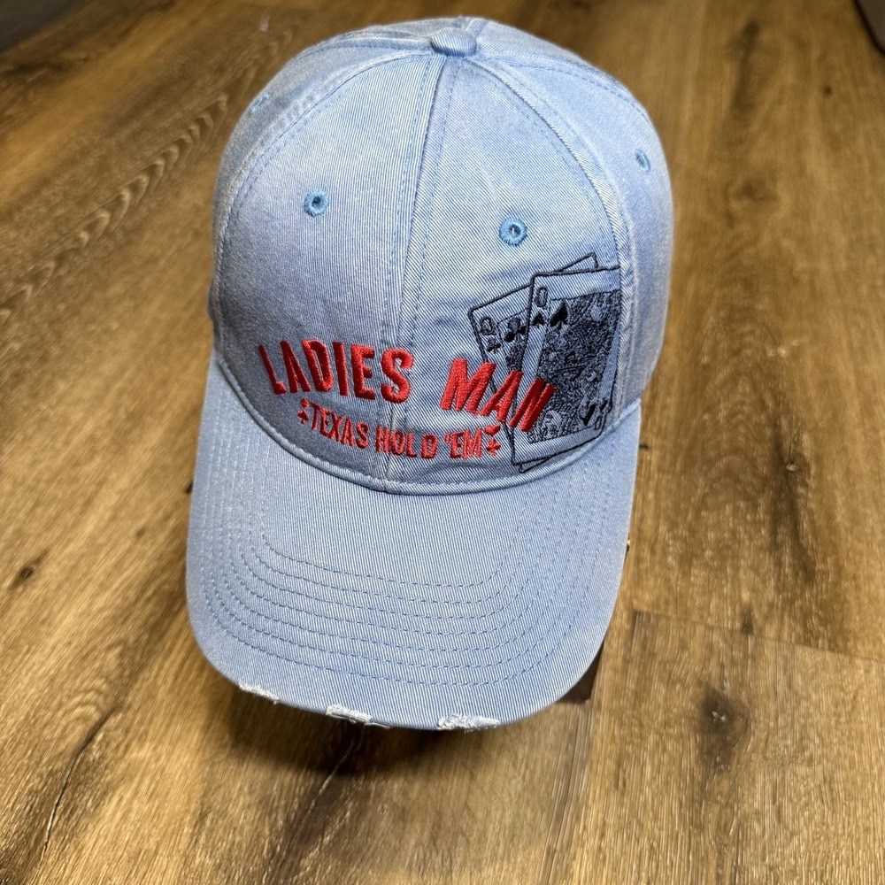 WSOP World Series Of Poker Hat Queen King Cap Blue Red Ladies Man Distressed